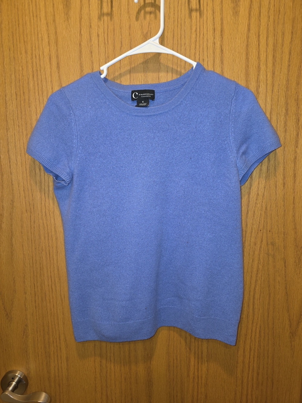 Bloomingdale's Short Sleeve Crewneck Sweater in Periwinkle Blue